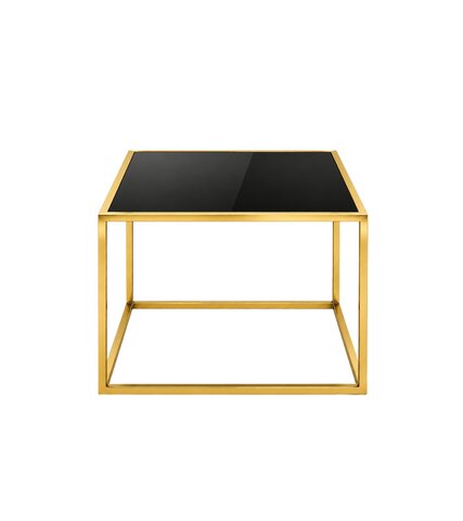 Side Table - Ringling Square - Gold Frame - Black Top