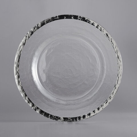 Charger - Glass - Silver Rim 13