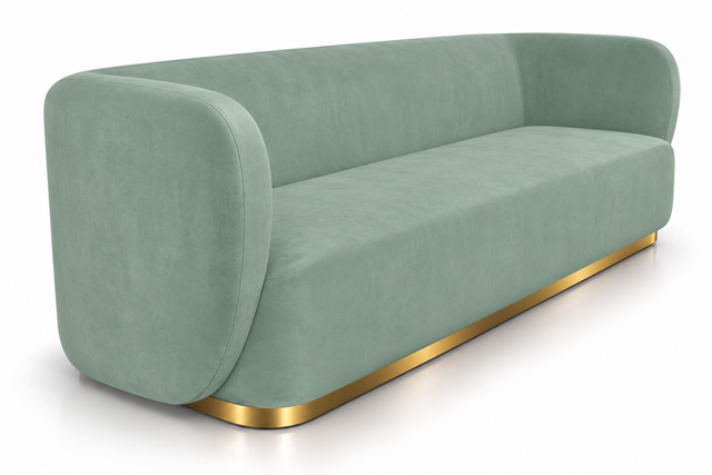 Sofa - Donna - Gold Legs - Sea Salt Green Velvet