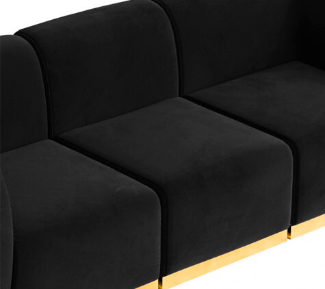Side Chair - Stella - Gold Legs - Black Velvet