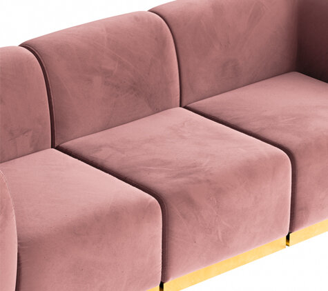 Side Chair - Stella - Gold Legs - Rose Velvet