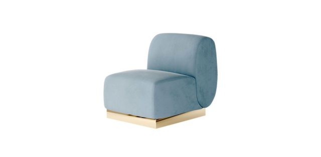 Side Chair - Stella - Gold Legs - Steel Velvet