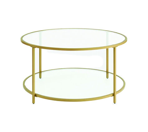Coffee Table - Susan - Gold Frame - Glass Top