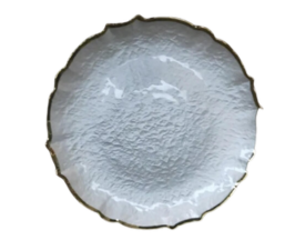 Charger -Frosted Scalloped - Gold Rim 13