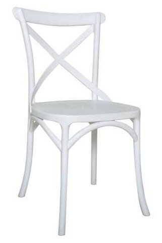 Cross Back Dining Chair - White