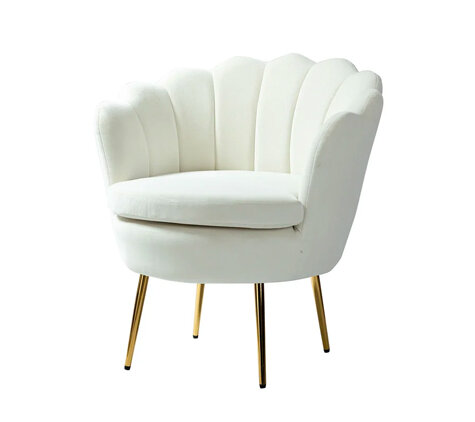 Side Chair - Willow - Gold Legs - Ivory Velvet