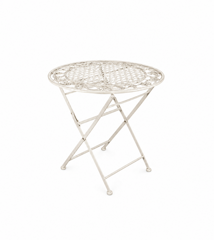 Bistro Table - Wisteria - Antique White Metal