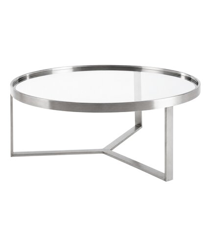 Coffee Table - Cooper - Silver Frame - Glass Top
