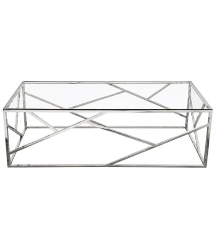 Coffee Table - Dexter - Silver Frame - Clear Top