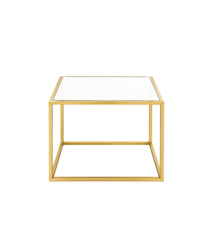 Side Table - Ringling Square - Gold Frame - White Top