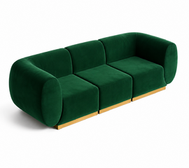 Sofa - Stella - Gold Legs - Emerald Velvet