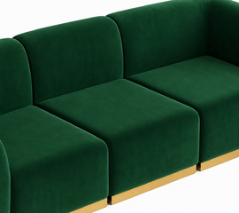 Side Chair - Stella - Gold Legs - Emerald Velvet