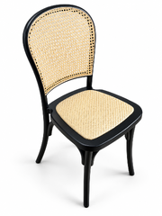 Harper Bent Cane Dining Chair - Black Resin