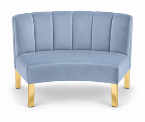 Inside Curve Loveseat - Rose - Gold Legs - Steel Velvet