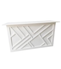 Bar - Geo 6FT Straight - White Wood Frame - White Wood Top