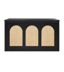 Bar - Harper Rattan 6' - Black Wood Frame - Black Wood Top