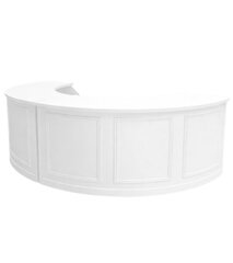 Bar - Lainey 1/2 Circle - White Wood Frame - White Wood Top