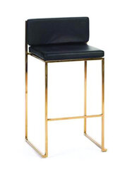 Barstool - Addison - Gold Frame - Black Faux Leather