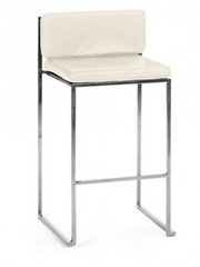 Barstool - Addison - Silver Frame - White Faux Leather