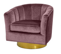 Club Chair - Brit - Gold Legs - Blush Velvet