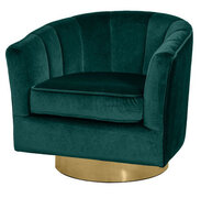 Club Chair - Brit - Gold Legs - Emerald Velvet