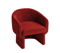 Club Chair - Chloe - Velvet Legs - Crimson Velvet