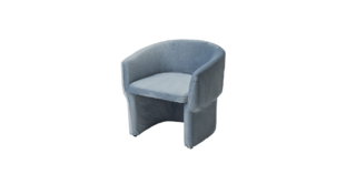 Club Chair - Chloe - Velvet Legs - Steel Velvet