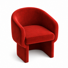 Club Chair - Chloe - Velvet Legs - Crimson Velvet