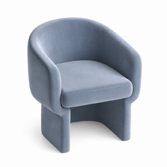 Club Chair - Chloe - Velvet Legs - Steel Velvet