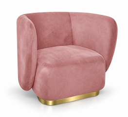 Club Chair - Donna - Gold Legs - Dusty Rose Velvet