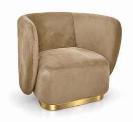Club Chair - Donna - Gold Legs - Mocha Velvet