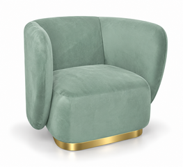 Club Chair - Donna - Gold Legs - Sea Salt Green Velvet