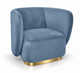 Club Chair - Donna - Gold Legs - Steel Velvet