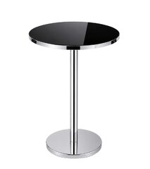 Cocktail Table - Porter - Silver Frame - Black Top