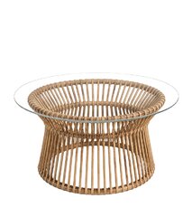 Coffee Table - Hunter - Rattan Frame - Clear Acrylic Top