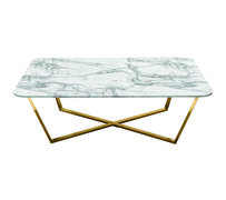 Coffee Table - Cooper Rectangle - Gold Frame - Faux Marble Top