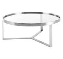Coffee Table - Cooper - Silver Frame - Glass Top