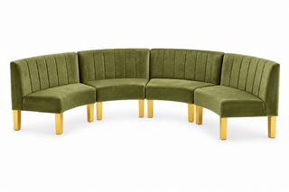 Crescent Sofa - Rose - Gold Legs - Moss Velvet
