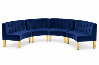 Crescent Sofa - Rose - Gold Legs - Sapphire Velvet