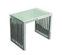Side Table - Dani - Silver Frame - Glass Top