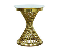 Side Table - Diana - Gold Frame - White Acrylic Top