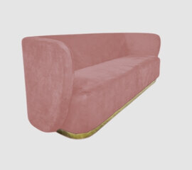 Sofa - Donna - Gold Legs - Dusty Rose Velvet