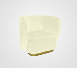 Club Chair - Donna - Gold Legs - Ivory Velvet