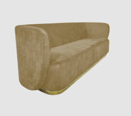 Sofa - Donna - Gold Legs - Mocha Velvet