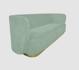 Sofa - Donna - Gold Legs - Sea Salt Green Velvet