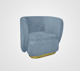 Club Chair - Donna - Gold Legs - Steel Velvet