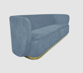Sofa - Donna - Gold Legs - Steel Velvet