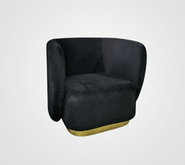 Club Chair - Donna - Gold Legs - Black Velvet
