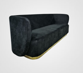 Sofa - Donna - Gold Legs - Black Velvet