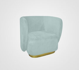 Club Chair - Donna - Gold Legs - Waters Edge Blue Velvet